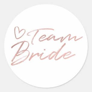 Team Bride - Rose Gold faux foil sticker