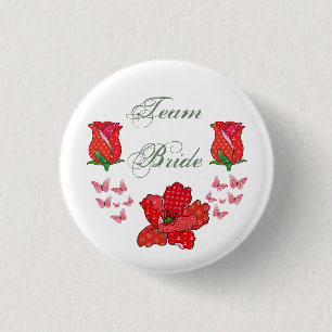 Team Bride, rot 3 Cm Round Badge