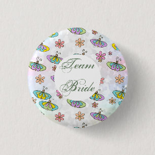 Team Bride, schmetterlinge 3 Cm Round Badge