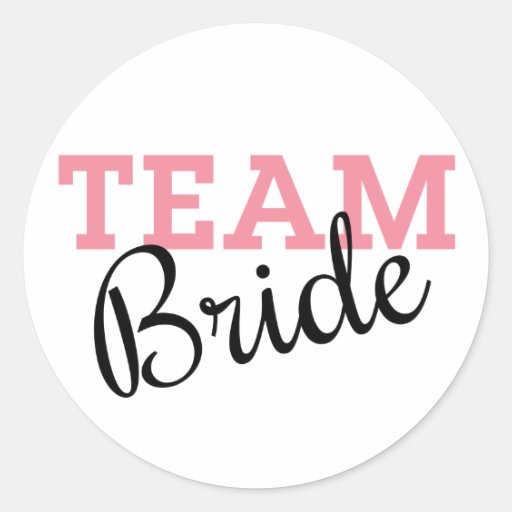 Image of Team Bride Script Classic Round Sticker