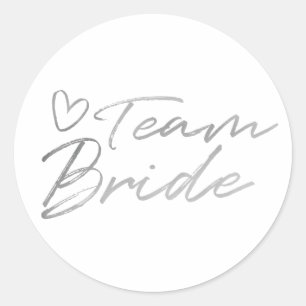 Team Bride - Silver faux foil sticker