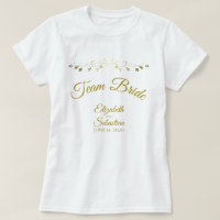 Team Bride Simple Elegant Gold Flourish Wedding