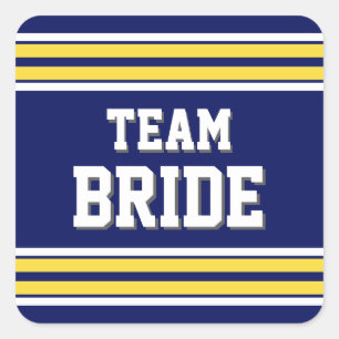 Team Bride Sports Jersey Square Sticker