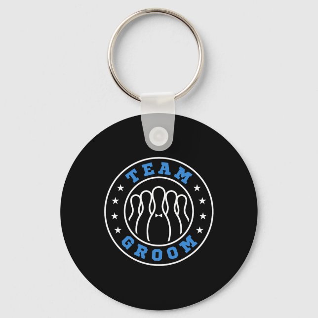 Team Bride Team Groom Bowling Bachelor Party Weddi Key Ring (Front)