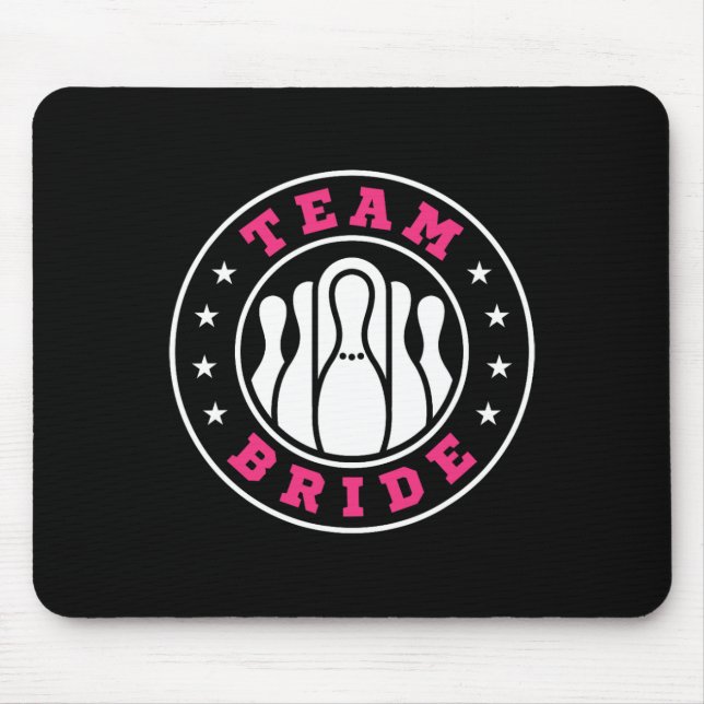 Team Bride Team Groom Bowling Bachelor Party Weddi Mouse Mat (Front)