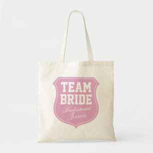 Team Bride tote bag personalised with name