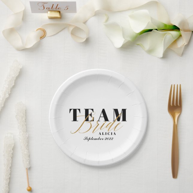 TEAM BRIDE Two-Tone  Paper Plate (Wedding)