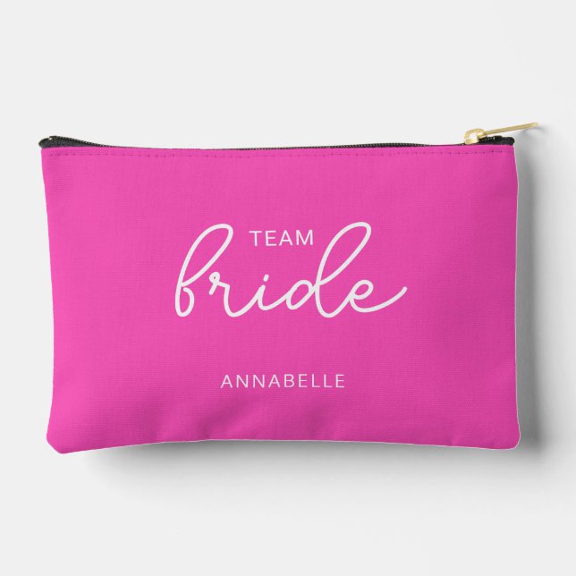 Team Bride Wedding Bachelorette Accessory Pouch (Back)