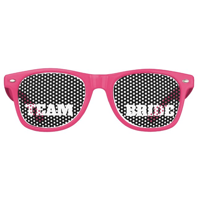 Team Bride Wedding Bachelorette Party Retro Sunglasses (Front)