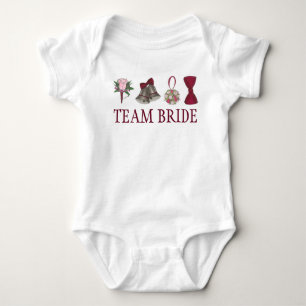 TEAM BRIDE Wedding Bridal Rose Party Flower Girl Baby Bodysuit
