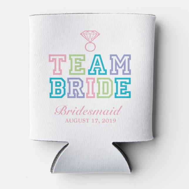 Team Bride | Wedding Can Cooler (Front)