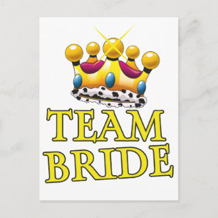 Team Bride wedding crown Postcard