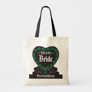 Team Bride   Wedding   Emerald Green   DIY Text Tote Bag