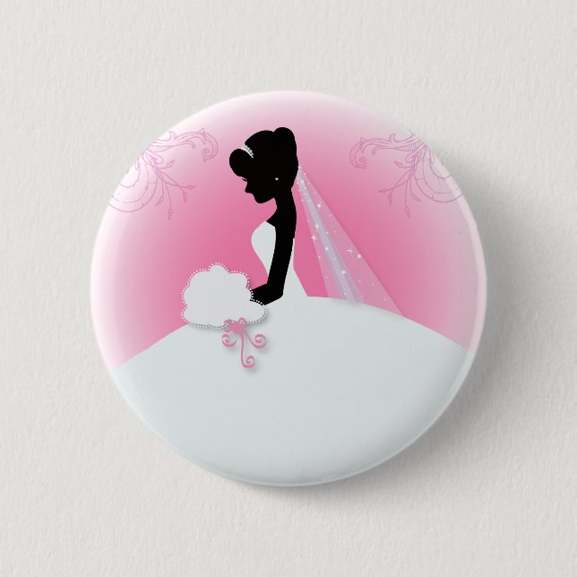 Team bride Wedding gown Bride bridal silhouette 6 Cm Round Badge (Front)