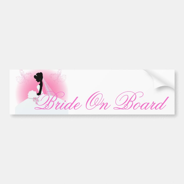 Team bride Wedding gown Bride bridal silhouette Bumper Sticker (Front)