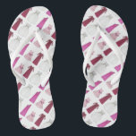 Team Bride Wedding Party Bridesmaid Flip Flops<br><div class="desc">Flip flops feature an original marker illustration of a row of pretty bridal party dresses. Great little gift for your wedding party!

Designer is available to create and upload custom designs to match the colours and themes of your wedding--click "Ask this Designer" to begin the design process!</div>