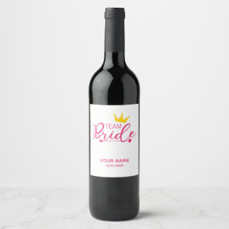Team Bride Wine Label Pink