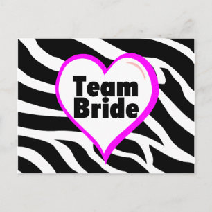 Team Bride (Zebra Print) Postcard