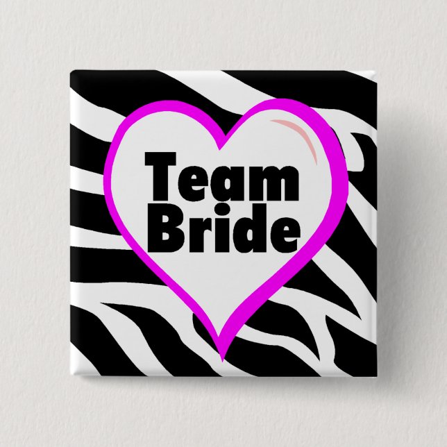 Team Bride Zebra Stripes 15 Cm Square Badge (Front)