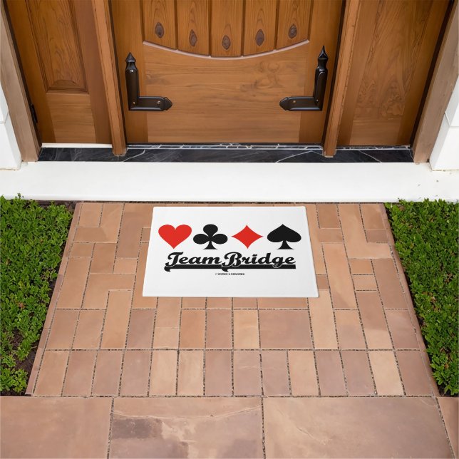 Team Bridge Four Card Suits Doormat (Outdoor)