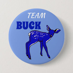 "Team Buck" Blue Gender Reveal 7.5 Cm Round Badge