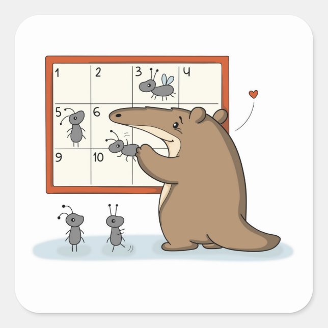 Team Building | Office Anteater Square Sticker (Front)