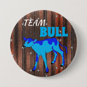 "Team Bull" Pink Gender Reveal 7.5 Cm Round Badge