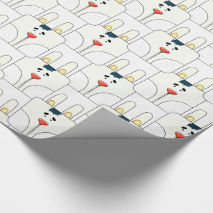 Team Bunny Face - Yellow and White - v2 Wrapping Paper