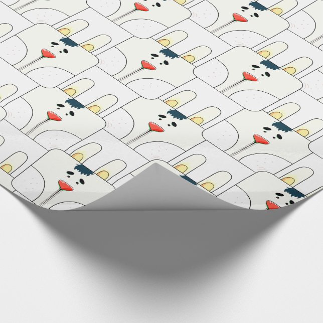 Team Bunny Face - Yellow and White - v2 Wrapping Paper (Corner)