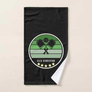 Team by Colour Green on black Mid Century Hand Towel