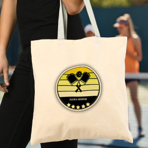 Team by colour Yellow on black Mid Century Tote Bag