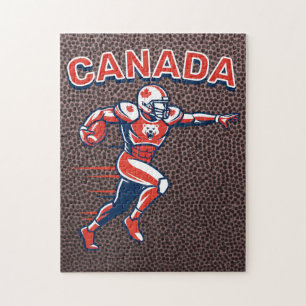 Team Canada Football Dynamic Patriotic Athlete Art Jigsaw Puzzle