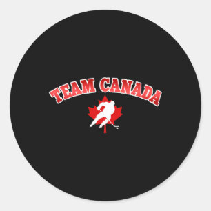 Team Canada Pride Vacation Travel Sports Hockey Pl Classic Round Sticker