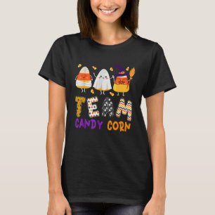 Team Candy Corn Halloween Funny with Witch Boo Mum T-Shirt