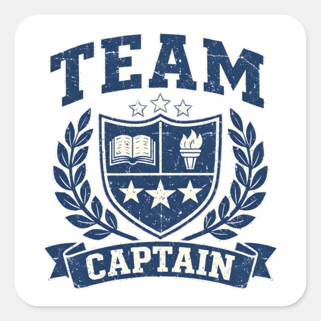 Team Captain – Leadership Sports Pride Square Sticker (Front)