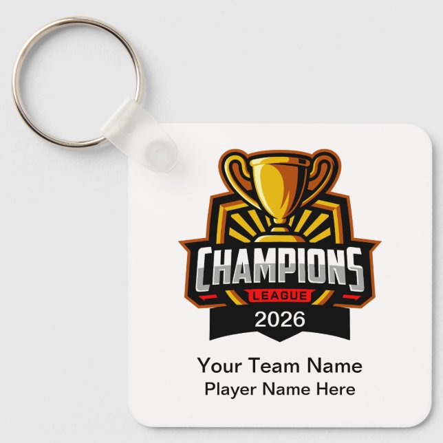 Team Championship Theme Bulk Custom Keychains (Front)