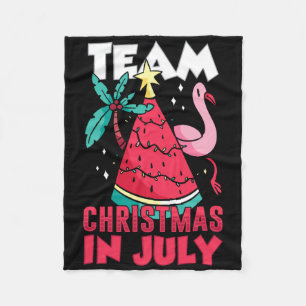 Team Christmas In July Sarcastic Summer Santa Humo Fleece Blanket