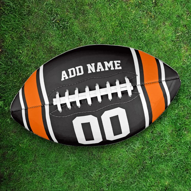 Team Colors Black and Orange Personalized American Football (Creator Uploaded)