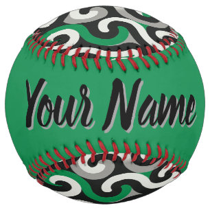 Team Colors (Green,Grey,Black,White) Personalized  Softball