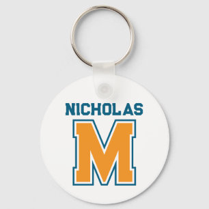 Team Colors Monogram Name Key Ring
