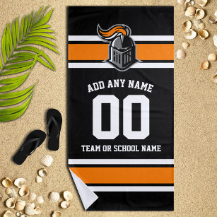 Team Colours and Mascot Personalised Beach Towel