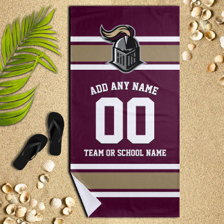 Team Colours and Mascot Personalised Beach Towel
