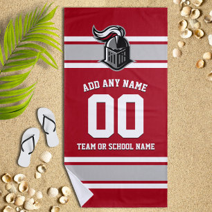 Team Colours and Mascot Personalised Beach Towel