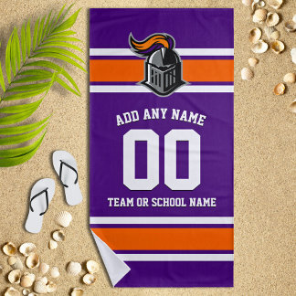 Team Colours and Mascot Personalised Beach Towel