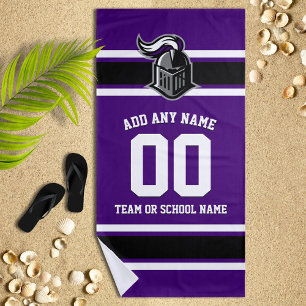 Team Colours and Mascot Personalised Beach Towel