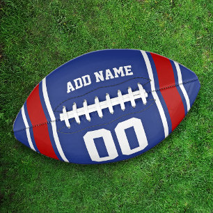 Team Colours Blue and Red Personalised American Football
