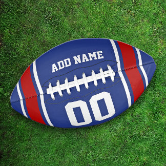 Team Colours Blue and Red Personalised American Football