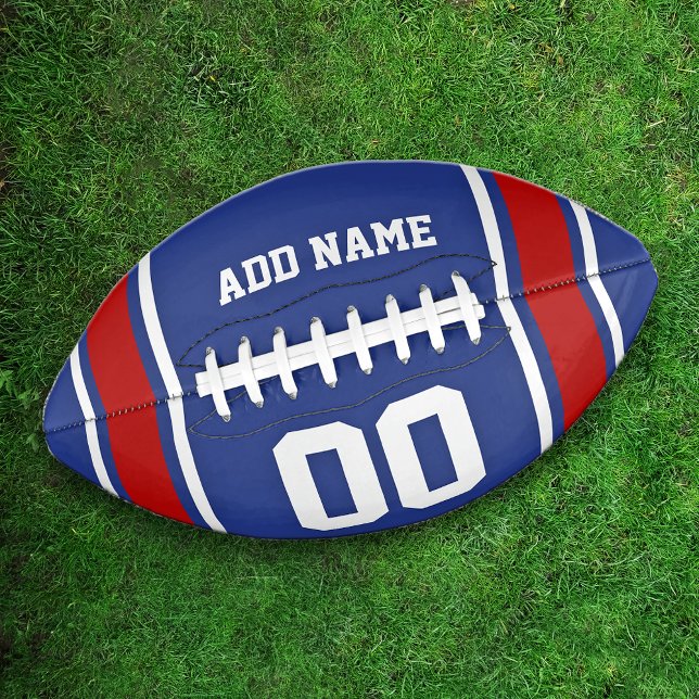 Team Colours Blue and Red Personalised American Football (Creator Uploaded)