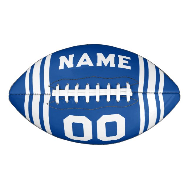 Team Colours Blue and White American Football (Front)