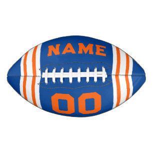 Team Colours Blue, White and Orange American Football